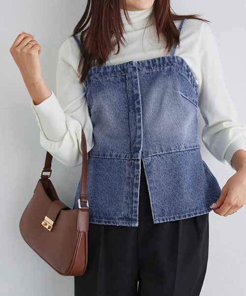 Pierrot（ピエロ）の「デニムビスチェ（ベスト・レディース・ブルー/サックスブルー・L/M）」の4枚目の写真