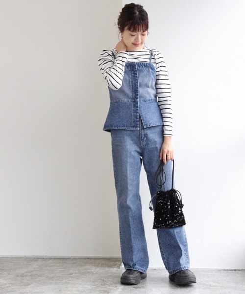 Pierrot（ピエロ）の「デニムビスチェ（ベスト・レディース・ブルー/サックスブルー・L/M）」の7枚目の写真