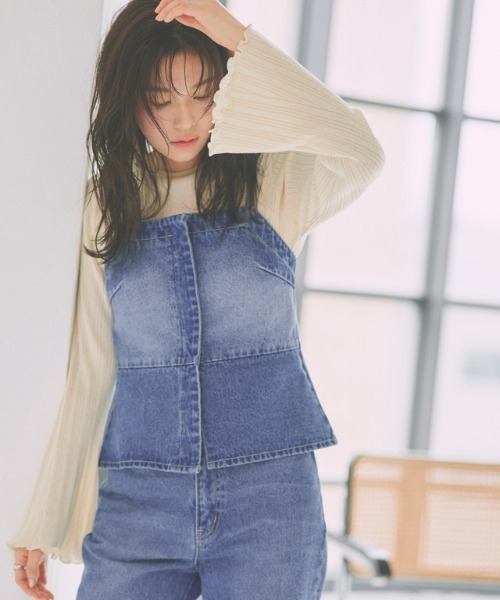 Pierrot（ピエロ）の「デニムビスチェ（ベスト・レディース・ブルー/サックスブルー・L/M）」の16枚目の写真