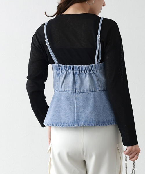 Pierrot（ピエロ）の「デニムビスチェ（ベスト・レディース・ブルー/サックスブルー・L/M）」の20枚目の写真