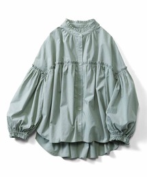 リブ イン コンフォート 大人に似合う 甘すぎないコットンフリルブラウス