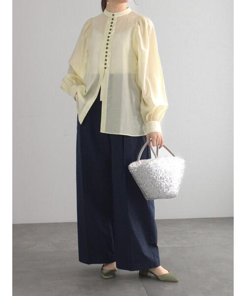 Te chichi（テチチ）の「フロントメニーボタンブラウス（シャツ/ブラウス・レディース・オフホワイト/チャコールグレー/イエロー・F）」の6枚目の写真
