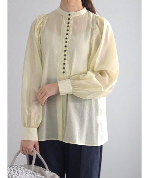 Te chichi（テチチ）の「フロントメニーボタンブラウス（シャツ/ブラウス・レディース・オフホワイト/チャコールグレー/イエロー・F）」の7枚目の写真