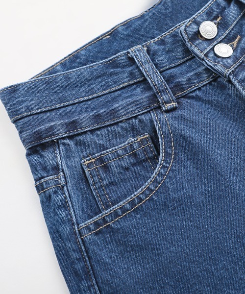 COCOMOMO(ココモモ)の「ワイドデニムパンツ ハイウエストダブルボタン(デニムパンツ・レディース・ダークブルー/ブラック・S/M/L)」の21枚目の写真