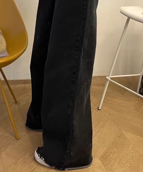 COCOMOMO(ココモモ)の「ワイドデニムパンツ ハイウエストダブルボタン(デニムパンツ・レディース・ダークブルー/ブラック・S/M/L)」の16枚目の写真