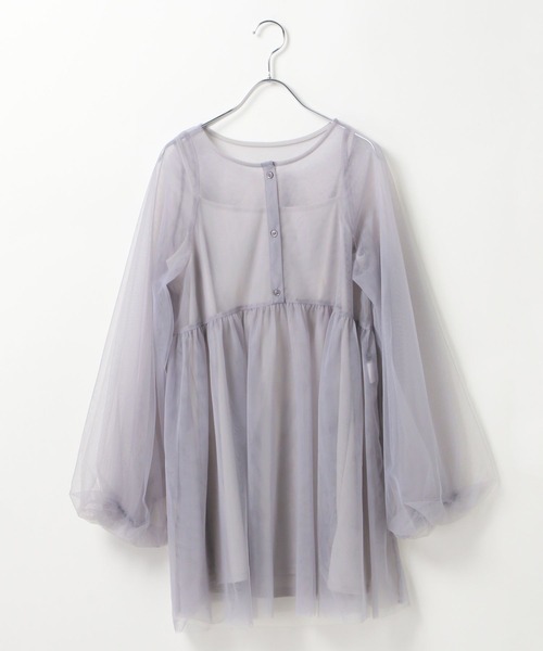 Heather（ヘザー）の「サッシュ付きチュールチュニックブラウス