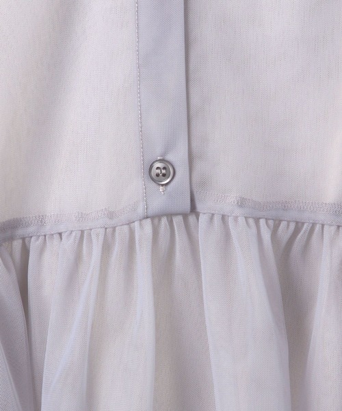 Heather（ヘザー）の「サッシュ付きチュールチュニックブラウス　111545（シャツ/ブラウス・レディース・ブラック/オフホワイト/グレー・FREE）」の15枚目の写真