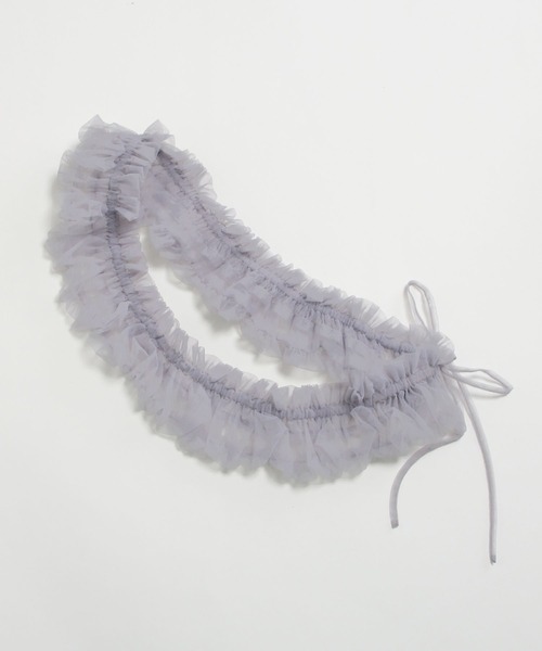 Heather（ヘザー）の「サッシュ付きチュールチュニックブラウス　111545（シャツ/ブラウス・レディース・ブラック/オフホワイト/グレー・FREE）」の7枚目の写真