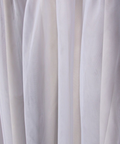 Heather（ヘザー）の「サッシュ付きチュールチュニックブラウス　111545（シャツ/ブラウス・レディース・ブラック/オフホワイト/グレー・FREE）」の4枚目の写真