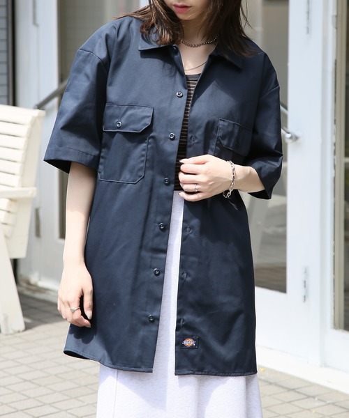 Dickies（ディッキーズ）の「【Dickies】SHIRTS SSFQ　半袖シャツ /1574（シャツ/ブラウス・メンズ・ダークグリーン/ブラック/レッド/ライトグレー/ベージュ/ネイビー/チャコールグレー・S/L/M/XXL/XL）」の6枚目の写真