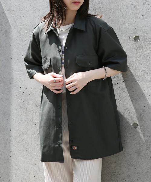 Dickies（ディッキーズ）の「【Dickies】SHIRTS SSFQ　半袖シャツ /1574（シャツ/ブラウス・メンズ・ダークグリーン/ブラック/レッド/ライトグレー/ベージュ/ネイビー/チャコールグレー・S/L/M/XXL/XL）」の5枚目の写真