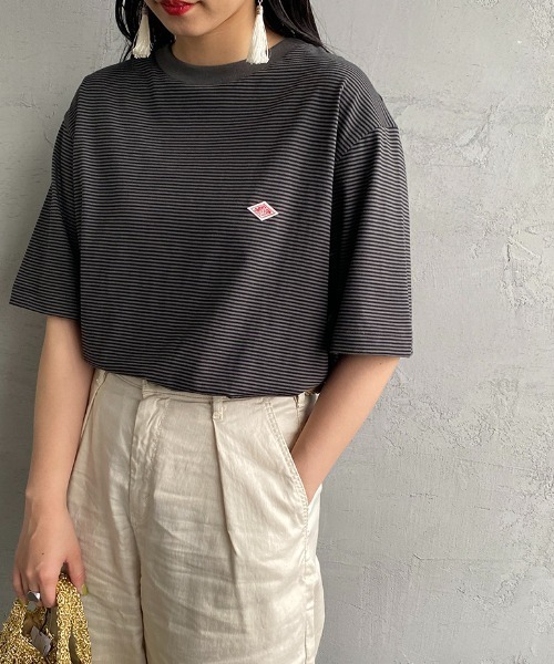 DANTON ワンポイントロゴ　ボーダーショートスリーブ DANTON/ダントン] ワンポイントロゴ ボーダー ショートスリーブT