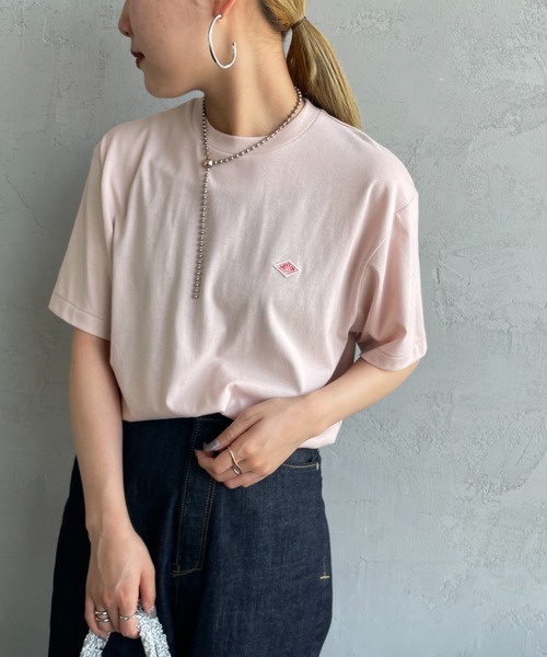 新品★ダントン★ワンポイントロゴ ショートスリーブTシャツ　ピンクt2504 新品☆ダントン☆ワンポイントロゴ ショートスリーブTシャツ
