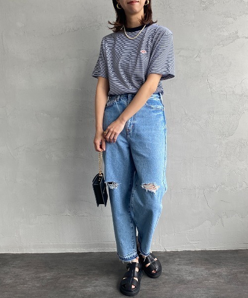 新品未使用⭐︎完売⭐︎DANTON ダントン　ショート丈　袖ワンポイント DANTON/ダントン] ワンポイントロゴ ショートスリーブTシャツ（T