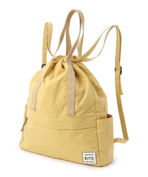 one'sterrace（ワンズテラス）の「◆HE BITTE 2WAYナップサック（その他・レディース・アイボリー系8/グリーン系その他6/イエロー系8/ブラック系8・99）」の5枚目の写真