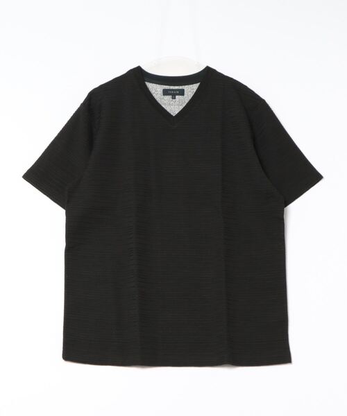 TAKA-Q(タカキュー)の「【綿混】タカキュー タックボーダー Vネック 半袖 Tシャツ(Tシャツ/カットソー・メンズ・ブラック/ホワイト/ネイビー・X-LARGE/LARGE/MEDIUM)」の5枚目の写真
