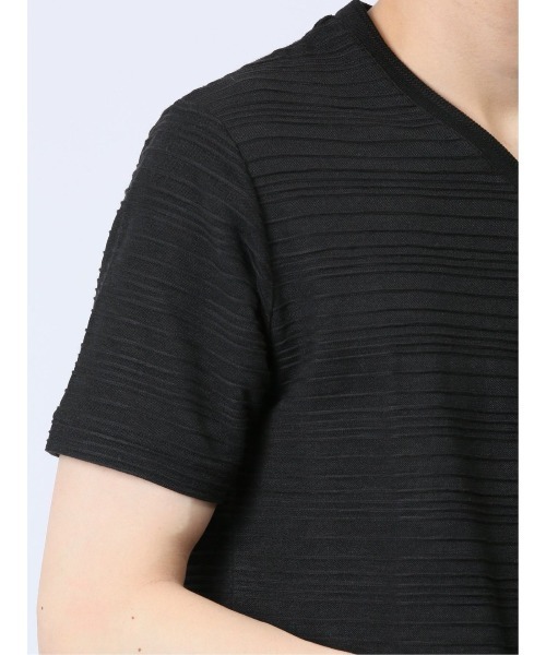 TAKA-Q(タカキュー)の「【綿混】タカキュー タックボーダー Vネック 半袖 Tシャツ(Tシャツ/カットソー・メンズ・ブラック/ホワイト/ネイビー・X-LARGE/LARGE/MEDIUM)」の10枚目の写真