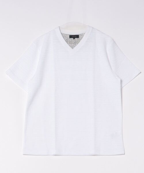TAKA-Q(タカキュー)の「【綿混】タカキュー タックボーダー Vネック 半袖 Tシャツ(Tシャツ/カットソー・メンズ・ブラック/ホワイト/ネイビー・X-LARGE/LARGE/MEDIUM)」の16枚目の写真