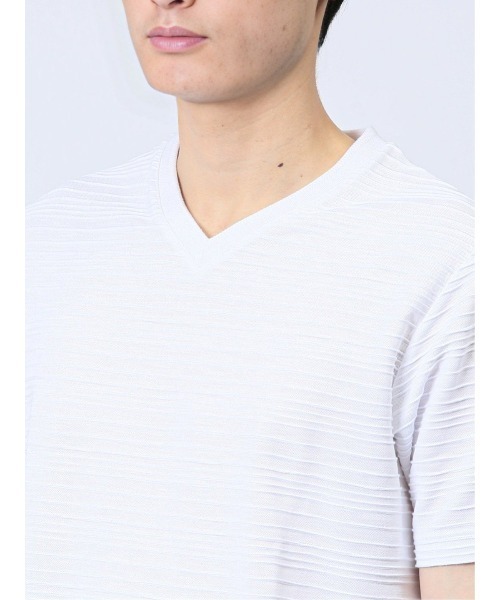 TAKA-Q(タカキュー)の「【綿混】タカキュー タックボーダー Vネック 半袖 Tシャツ(Tシャツ/カットソー・メンズ・ブラック/ホワイト/ネイビー・X-LARGE/LARGE/MEDIUM)」の20枚目の写真