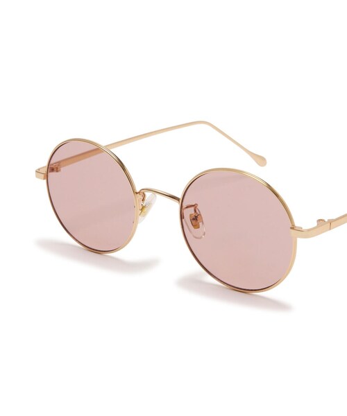 NATURAL BEAUTY BASIC（ナチュラルビューティーベーシック）の「メタルラウンドグラス（サングラス・レディース・ベージュ/ピンク・ﾌﾘ-）」の4枚目の写真