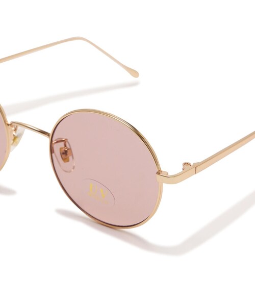 NATURAL BEAUTY BASIC（ナチュラルビューティーベーシック）の「メタルラウンドグラス（サングラス・レディース・ベージュ/ピンク・ﾌﾘ-）」の3枚目の写真