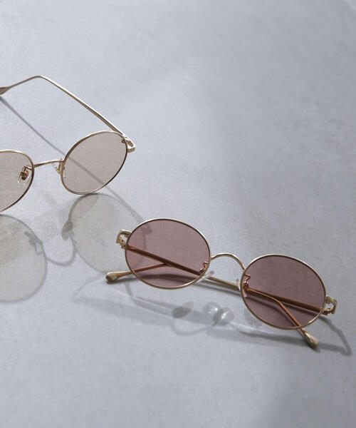 NATURAL BEAUTY BASIC（ナチュラルビューティーベーシック）の「メタルラウンドグラス（サングラス・レディース・ベージュ/ピンク・ﾌﾘ-）」の2枚目の写真