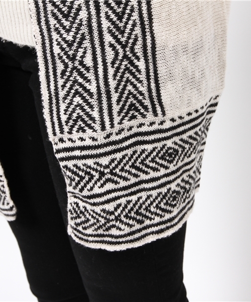 SEVENDAYS=SUNDAY（セブンデイズサンデイ）の「綿麻スラブ　ジャカードトッパーカーディガン（カーディガン/ボレロ・レディース・ネイビー/オフホワイト/グレー・FREE）」の9枚目の写真