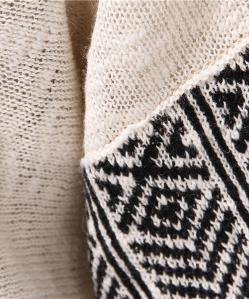 SEVENDAYS=SUNDAY（セブンデイズサンデイ）の「綿麻スラブ　ジャカードトッパーカーディガン（カーディガン/ボレロ・レディース・ネイビー/オフホワイト/グレー・FREE）」の11枚目の写真