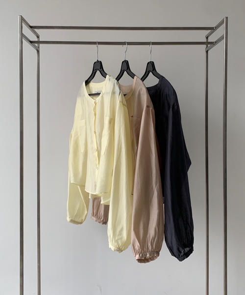 ブラウス シャツ 「DIDOT.」テンセル シアークロップド ブラウス レディース Didot.showroom ブラウス シャツ 「DIDOT.」テンセル シアー
