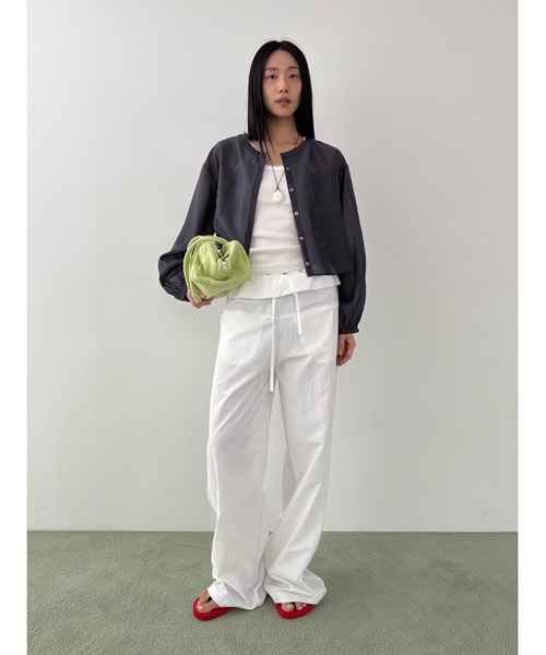 Didot.showroom(ディドット ショールーム)の「【DIDOT.】テンセル シアークロップド ブラウス(シャツ/ブラウス・レディース・クリーム/チャコール/サーモンピンク・FREE)」の20枚目の写真