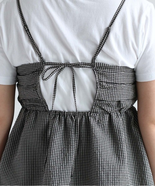 cepo（セポ）の「リサイクルポリサッカー キャミビスチェ＜セットアップ可能＞（キャミソール・レディース・ブラック/ブラック×ホワイト/オリーブ・M）」の22枚目の写真