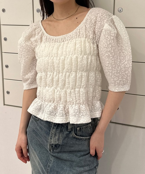 solleim（ソルレム）の「シャーリングパフスリーブブラウス（シャツ/ブラウス・レディース・ブラック/オフホワイト・M）」の18枚目の写真