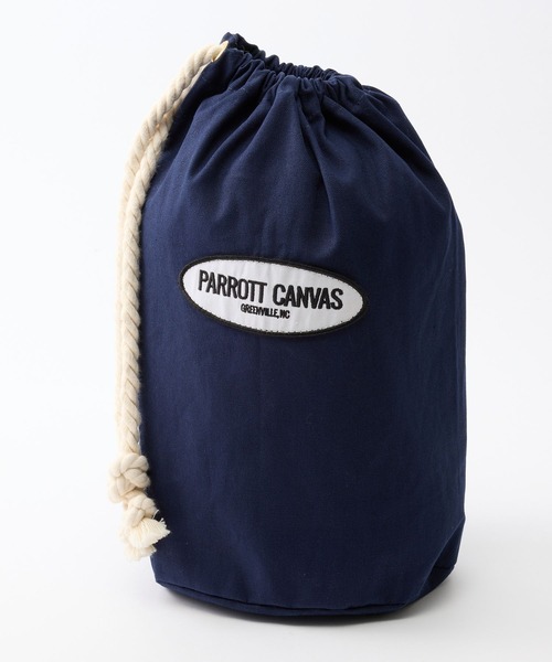 PARROTT CANVAS（パロットキャンバス）の「[OT]【PARROTT CANVAS】＜別注＞キンチャクバッグ（ハンドバッグ・レディース・オフホワイト/ネイビー・フリー）」の8枚目の写真