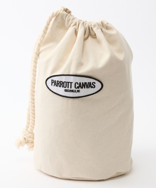PARROTT CANVAS（パロットキャンバス）の「[OT]【PARROTT CANVAS】＜別注＞キンチャクバッグ（ハンドバッグ・レディース・オフホワイト/ネイビー・フリー）」の9枚目の写真