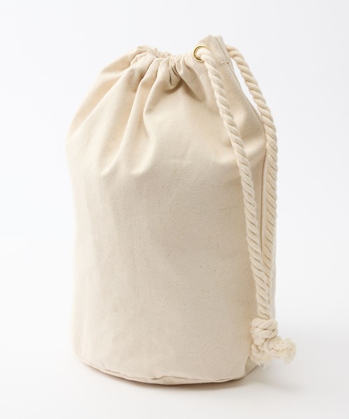 PARROTT CANVAS（パロットキャンバス）の「[OT]【PARROTT CANVAS】＜別注＞キンチャクバッグ（ハンドバッグ・レディース・オフホワイト/ネイビー・フリー）」の11枚目の写真