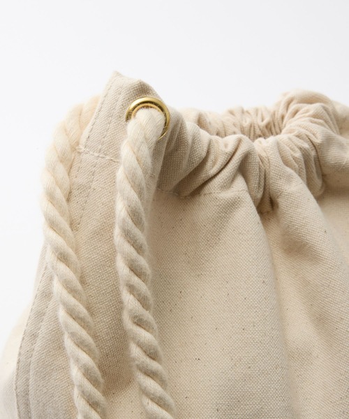 PARROTT CANVAS（パロットキャンバス）の「[OT]【PARROTT CANVAS】＜別注＞キンチャクバッグ（ハンドバッグ・レディース・オフホワイト/ネイビー・フリー）」の14枚目の写真