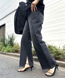 Rie Miller | 【RM denim】スリットフレアハイウエストデニム(デニムパンツ)