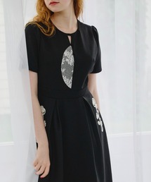 idem（イデム）の「cord embroidery onepiece/半袖コード刺繍ワンピース（ワンピース）」