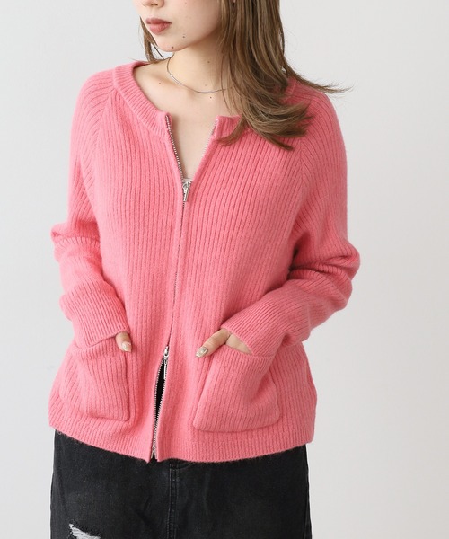 BLANK （ブランク）の「△Double Zip Rib Knit / Wジップリブニット