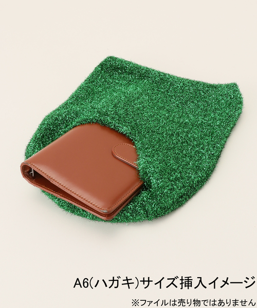 B.C STOCK(ベーセーストック)の「ラメニットバッグ 小(ハンドバッグ・レディース・グリーン/ゴールド/シルバー/ブラック・FREE)」の10枚目の写真