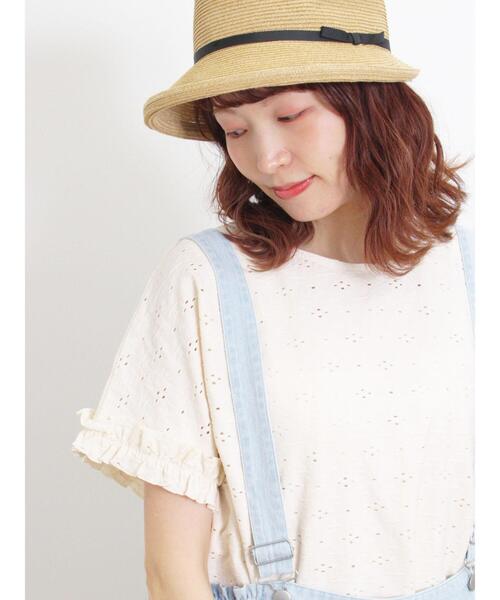 Samansa Mos2（サマンサ モスモス）の「アイレットジャカードフリルカットソー（Tシャツ/カットソー・レディース・キナリ/ブルー/グリーン/ブラック・F）」の10枚目の写真