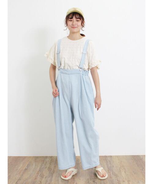 Samansa Mos2（サマンサ モスモス）の「アイレットジャカードフリルカットソー（Tシャツ/カットソー・レディース・キナリ/ブルー/グリーン/ブラック・F）」の21枚目の写真