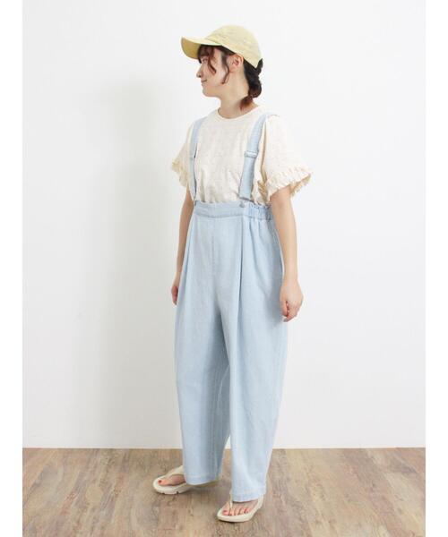 Samansa Mos2（サマンサ モスモス）の「アイレットジャカードフリルカットソー（Tシャツ/カットソー・レディース・キナリ/ブルー/グリーン/ブラック・F）」の20枚目の写真