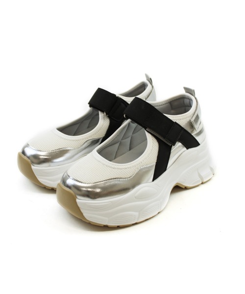 VIVIAN(ヴィヴィアン)の「厚底ベルクロストラップスニーカー(スニーカー・レディース・ブラック/アイボリー/シルバー・S/M/L/LL)」の14枚目の写真