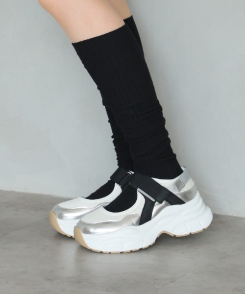 VIVIAN(ヴィヴィアン)の「厚底ベルクロストラップスニーカー(スニーカー・レディース・ブラック/アイボリー/シルバー・S/M/L/LL)」の22枚目の写真