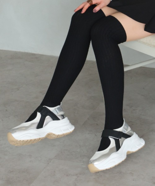 VIVIAN(ヴィヴィアン)の「厚底ベルクロストラップスニーカー(スニーカー・レディース・ブラック/アイボリー/シルバー・S/M/L/LL)」の20枚目の写真