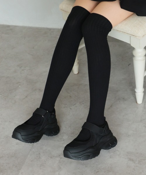 VIVIAN(ヴィヴィアン)の「厚底ベルクロストラップスニーカー(スニーカー・レディース・ブラック/アイボリー/シルバー・S/M/L/LL)」の4枚目の写真