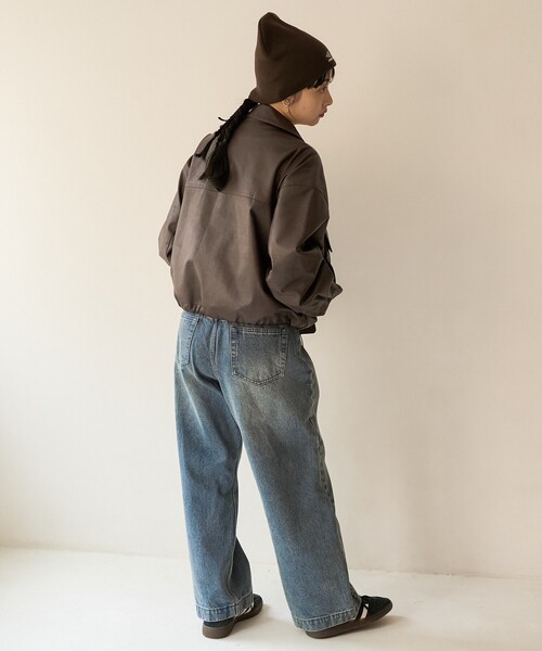 FREAK'S STORE（フリークスストア）の「フェイクレザー ショートブルゾン（ブルゾン・レディース・ブラウン/ブラック/オフホワイト・ﾌﾘ-）」の15枚目の写真