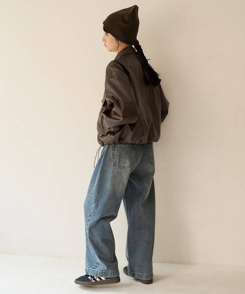 FREAK'S STORE（フリークスストア）の「フェイクレザー ショートブルゾン（ブルゾン・レディース・ブラウン/ブラック/オフホワイト・ﾌﾘ-）」の19枚目の写真