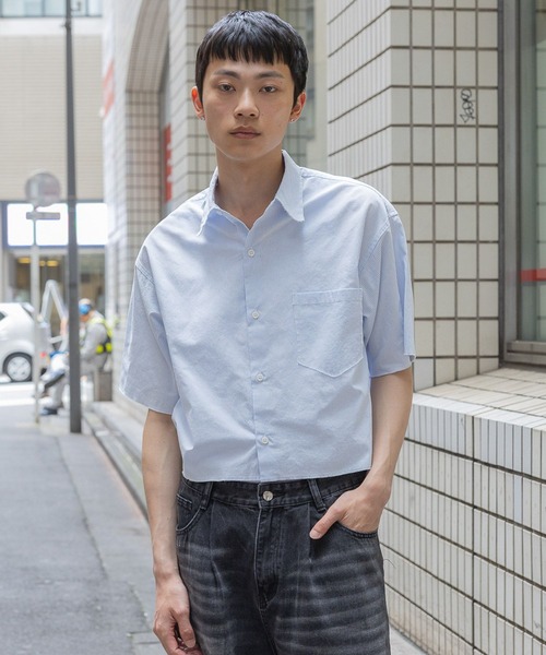 3.3 Field Trip （3.3フィールドトリップ）の「3.3 Field Trip／ショートストライプショートシャツ（シャツ/ブラウス・メンズ・ブラック/ライトブルー・FREE）」の6枚目の写真